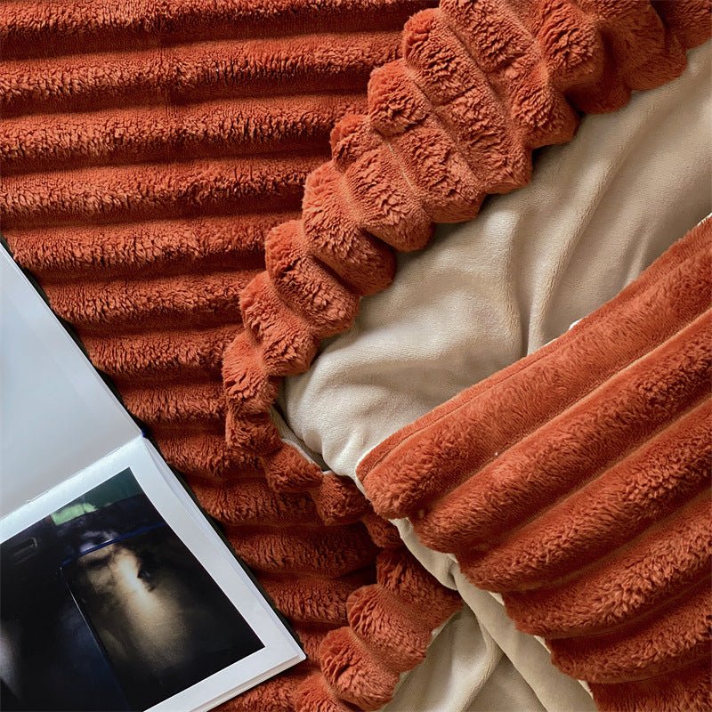  - Ever Lasting - Plush Cozy Jacquard Blanket / Blue - Blankets - Ever Lasting