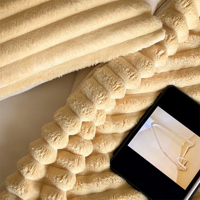  - Ever Lasting - Plush Cozy Jacquard Blanket / Blue - Blankets - Ever Lasting