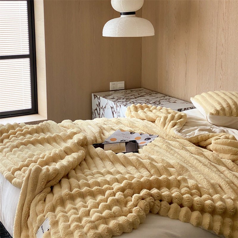  - Ever Lasting - Plush Cozy Jacquard Blanket / Blue - Blankets - Ever Lasting