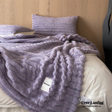 Plush Cozy Jacquard Blanket / Cream White Blankets