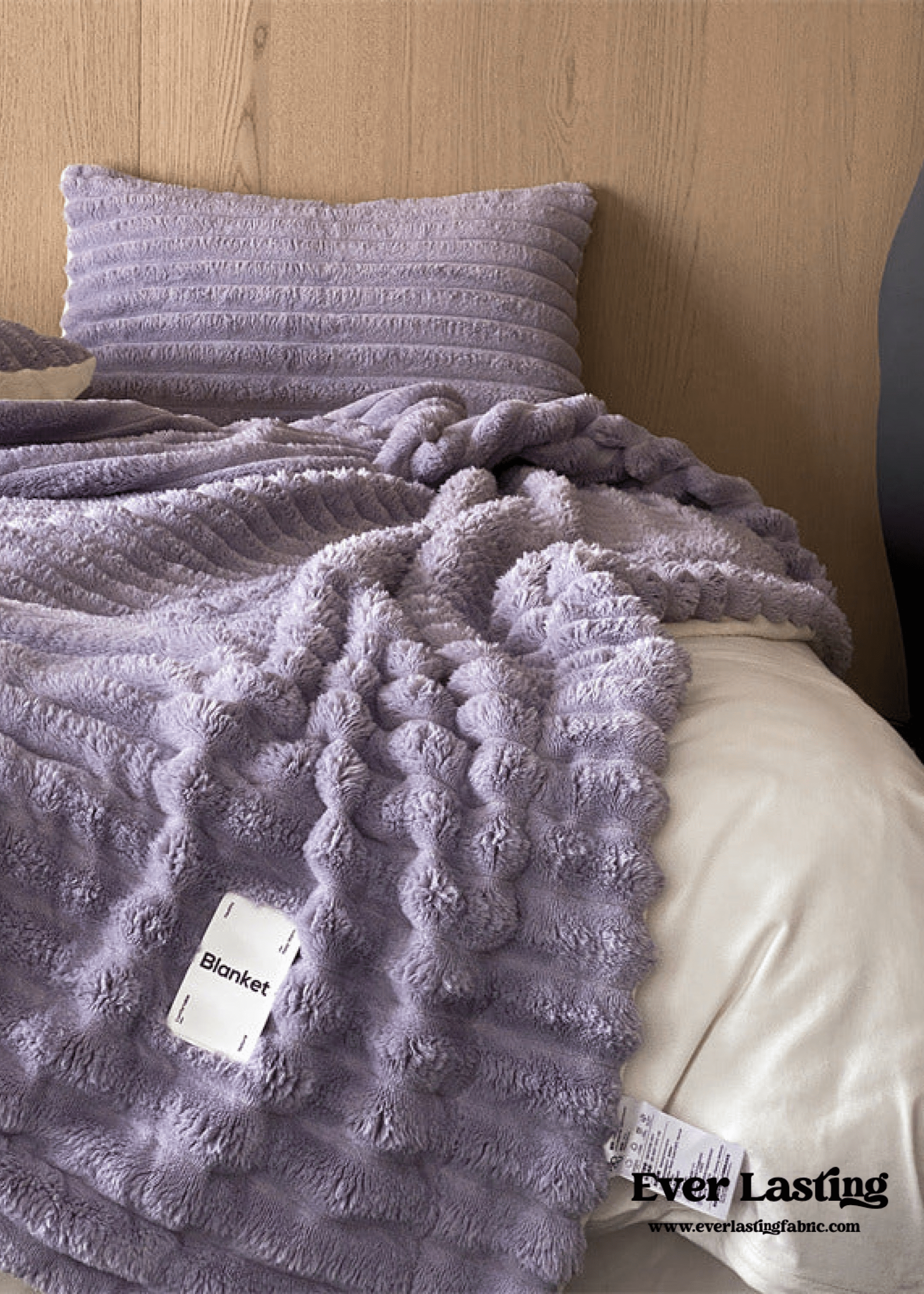  - Ever Lasting - Plush Cozy Jacquard Blanket / Cream White - Blankets - Ever Lasting