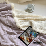 Plush Floral Fleece Blanket / Sky Blue Blankets