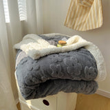Plush Jacquard Fleece Floral Blanket (6 Colors) Gray / Small Blankets