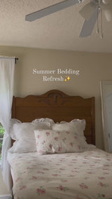 Dreamy Embroidered Ruffle Bedding Set / Ribbon