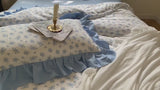 DUO Cottage Floral Ruffle Bedding Set / Matcha Green