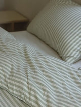 Wren Fresh Striped Jersey Knit Bedding Set / Green