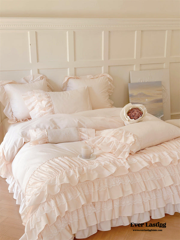 Princess Ruffle Lace Washed Cotton Bedding Bundle