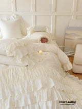 Princess Ruffle Lace Washed Cotton Bedding Set