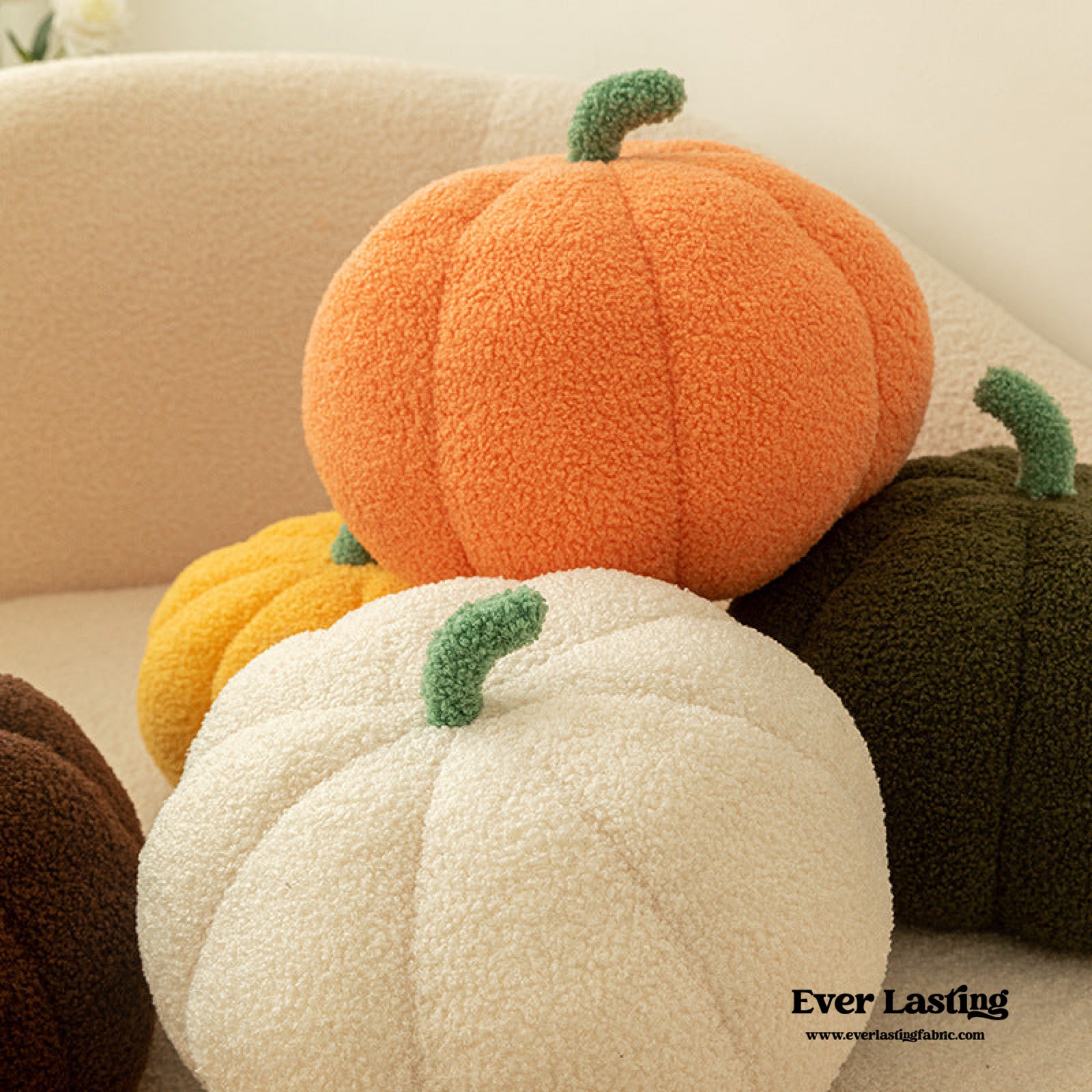 Sherpa pumpkin, sale set of 3, medium size