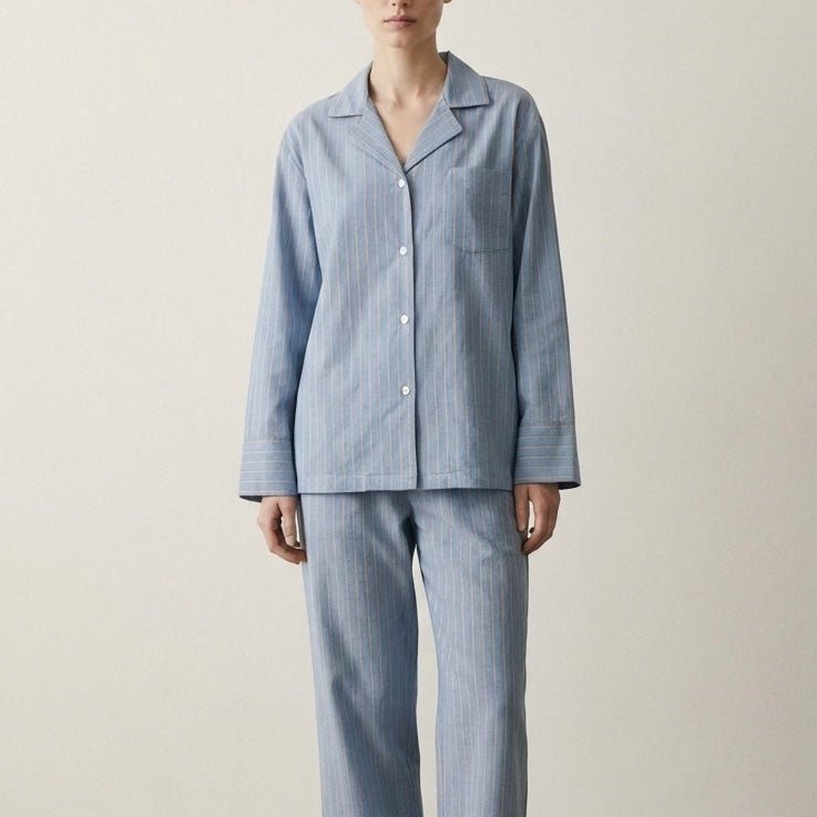  - Ever Lasting - Reese Long - Sleeve Striped Pajama Set / Purple - Pajamas - Ever Lasting