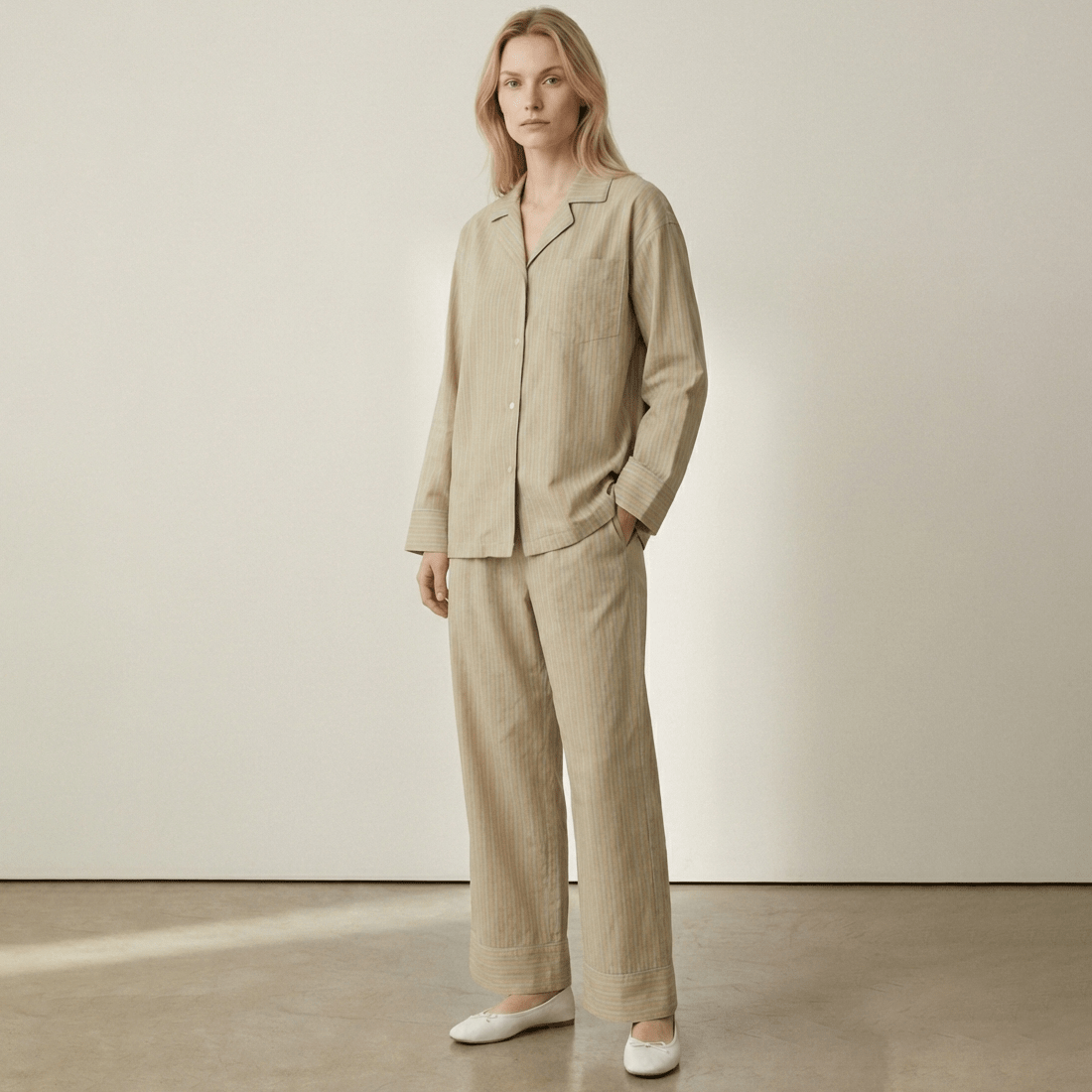  - Ever Lasting - Reese Long - Sleeve Striped Pajama Set / Purple - Pajamas - Ever Lasting