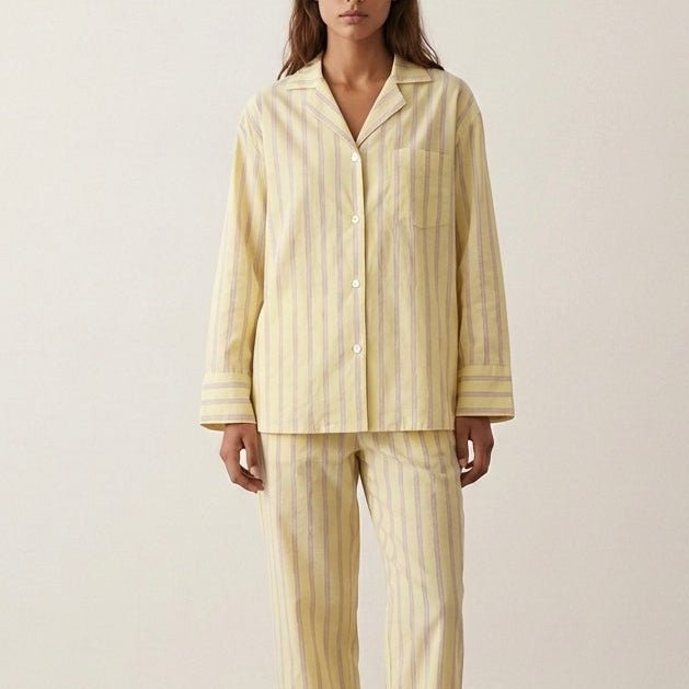  - Ever Lasting - Reese Long - Sleeve Striped Pajama Set / Purple - Pajamas - Ever Lasting