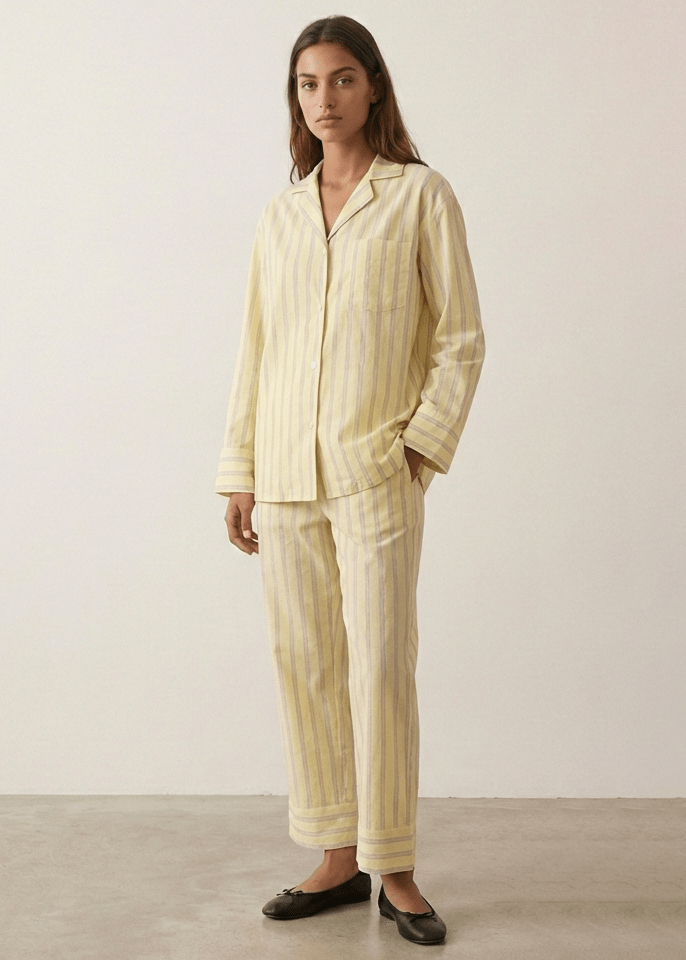  - Ever Lasting - Reese Long - Sleeve Striped Pajama Set / Purple - Pajamas - Ever Lasting