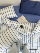 Refreshing Stripe Bedding Set / Blue Single