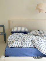 Refreshing Stripe Bedding Set / Blue Single