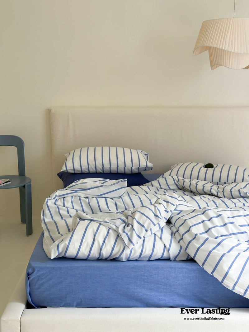 Refreshing Stripe Bedding Set / Blue Single