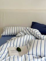 Refreshing Stripe Bedding Set / Blue Single