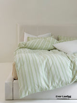 Refreshing Stripe Bedding Set / Blue Single