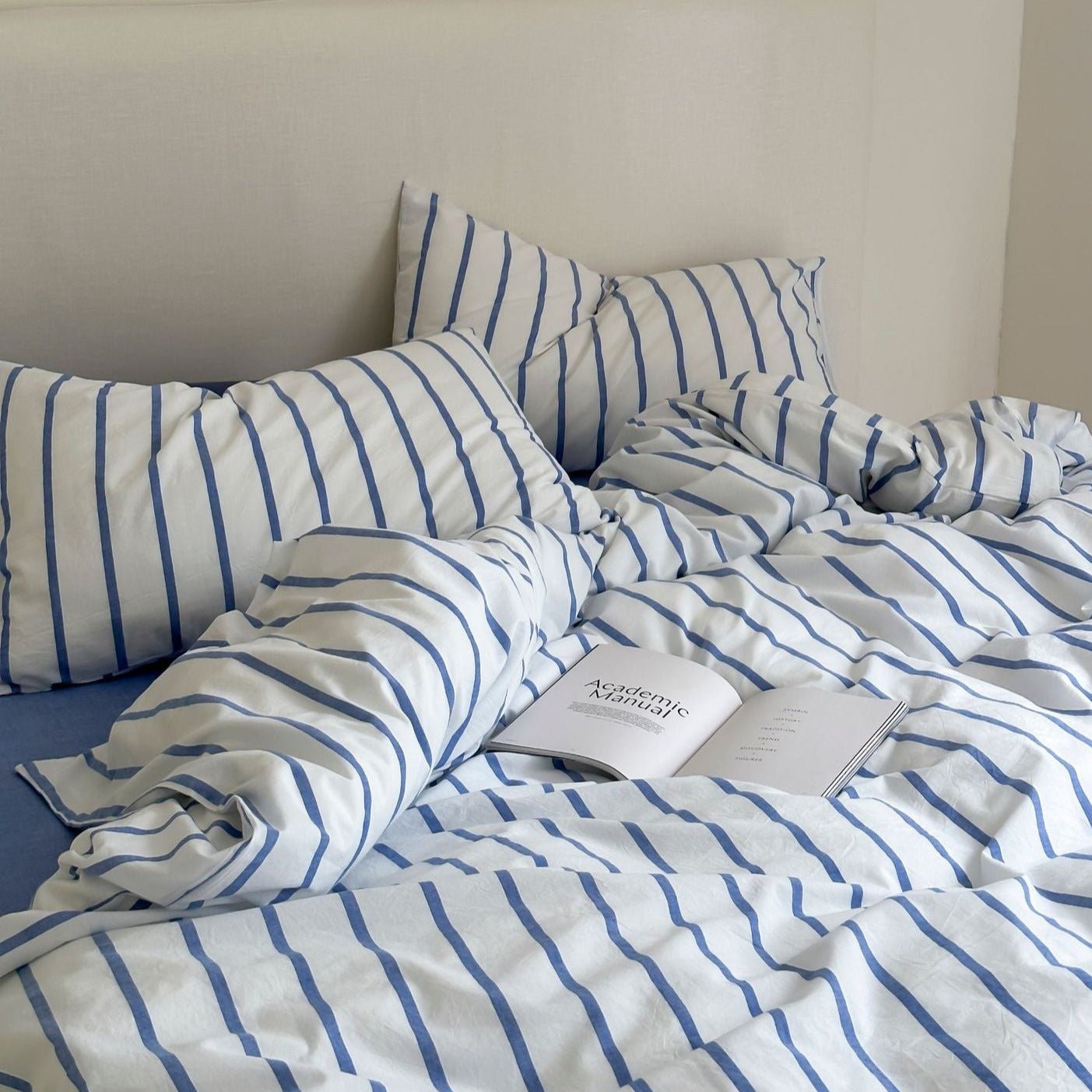  - Ever Lasting - Refreshing Stripe Bedding Set / Blue Single - Bedding Set - Ever Lasting