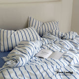 Refreshing Stripe Bedding Set / Blue Thick