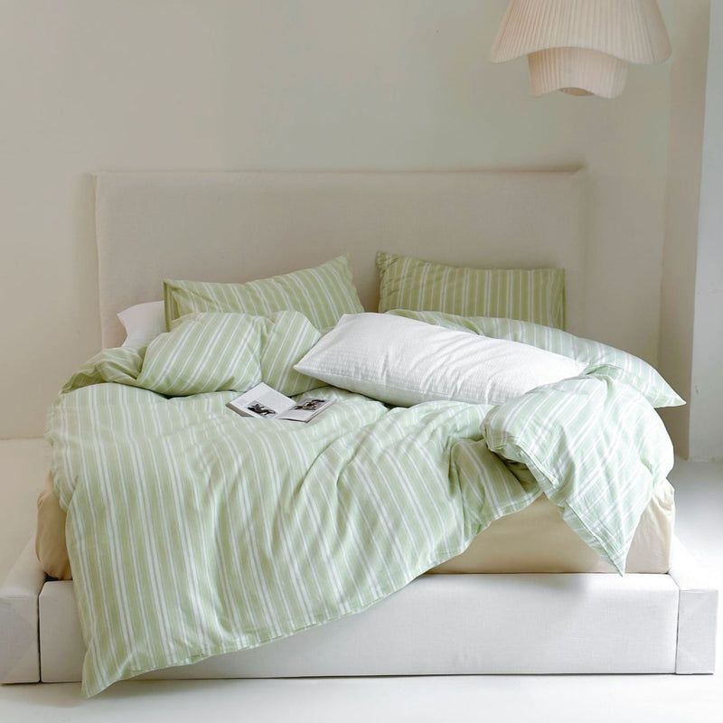 Refreshing Stripe Bedding Set / Mint Green Assorted Small Flat