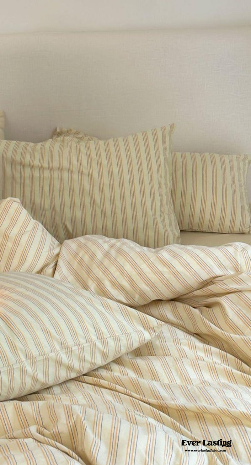 Refreshing Stripe Bedding Set / Yellow