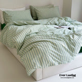 Refreshing Stripe Duvet Cover / Mint Green