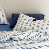 Refreshing Stripe Pillowcases / Black Thin Blue Double