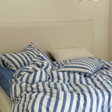 Refreshing Stripe Pillowcases / Forest Green Blue Thick