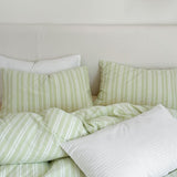 Refreshing Stripe Pillowcases / Forest Green Mint Assorted