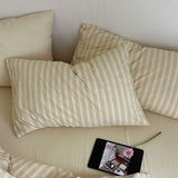 Refreshing Stripe Pillowcases / Forest Green Yellow