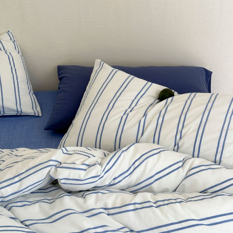 Refreshing Stripe Pillowcases / Yellow Blue Double