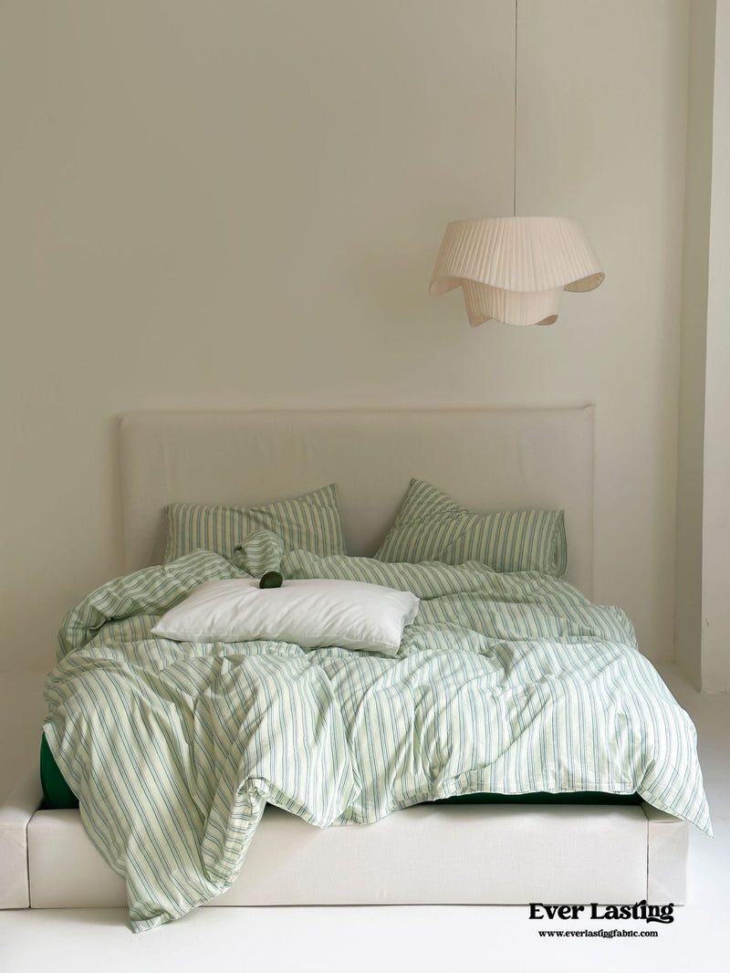 Refreshing Washed Cotton Stripe Bedding Bundle