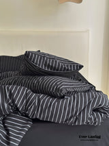 Refreshing Washed Cotton Stripe Bedding Bundle