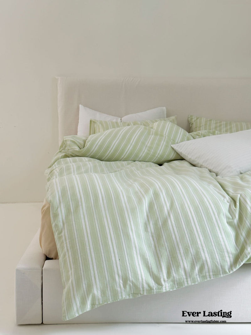 Refreshing Washed Cotton Stripe Bedding Bundle