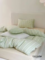 Refreshing Washed Cotton Stripe Bedding Bundle