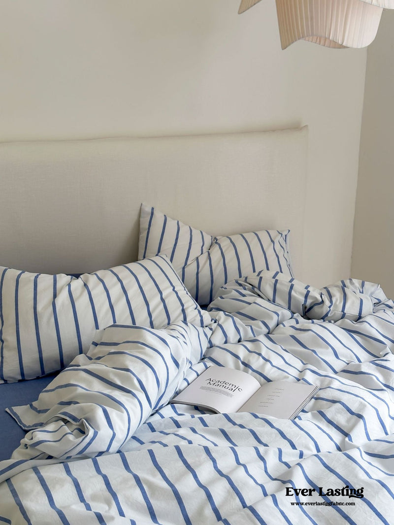 Refreshing Washed Cotton Stripe Bedding Bundle