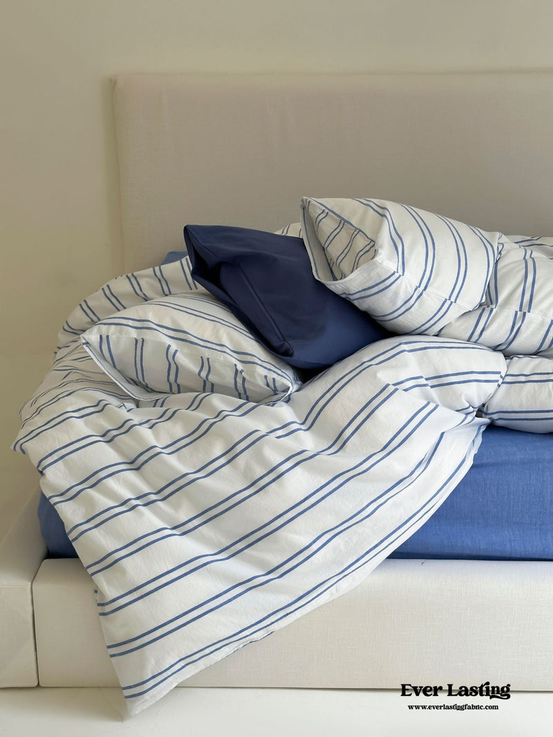 Refreshing Washed Cotton Stripe Bedding Bundle