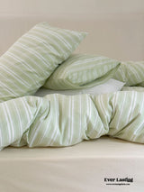 Refreshing Washed Cotton Stripe Bedding Bundle