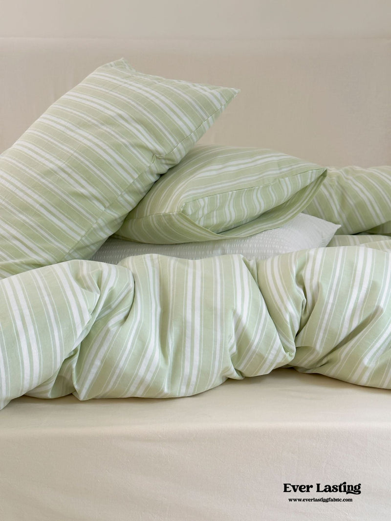 Refreshing Washed Cotton Stripe Bedding Bundle