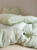 Refreshing Washed Cotton Stripe Bedding Bundle