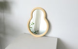 Retro Wooden Mirror / Pink Yellow Pear