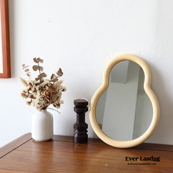Retro Wooden Mirror / Yellow
