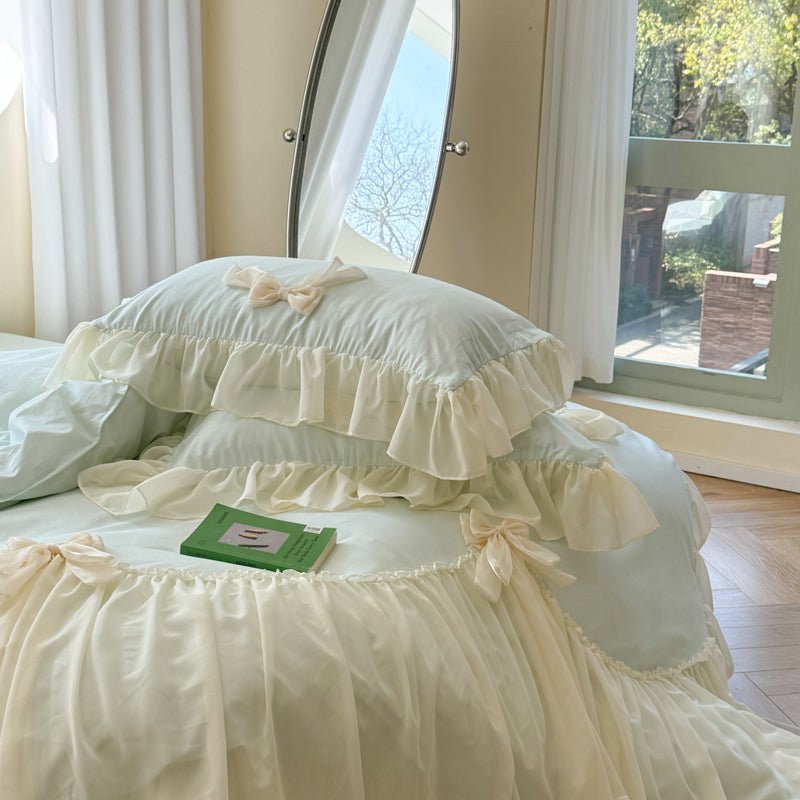  - Ever Lasting - Ribbon Bow Airy Lace Bedding Bundle - Bedding Bundle - Ever Lasting