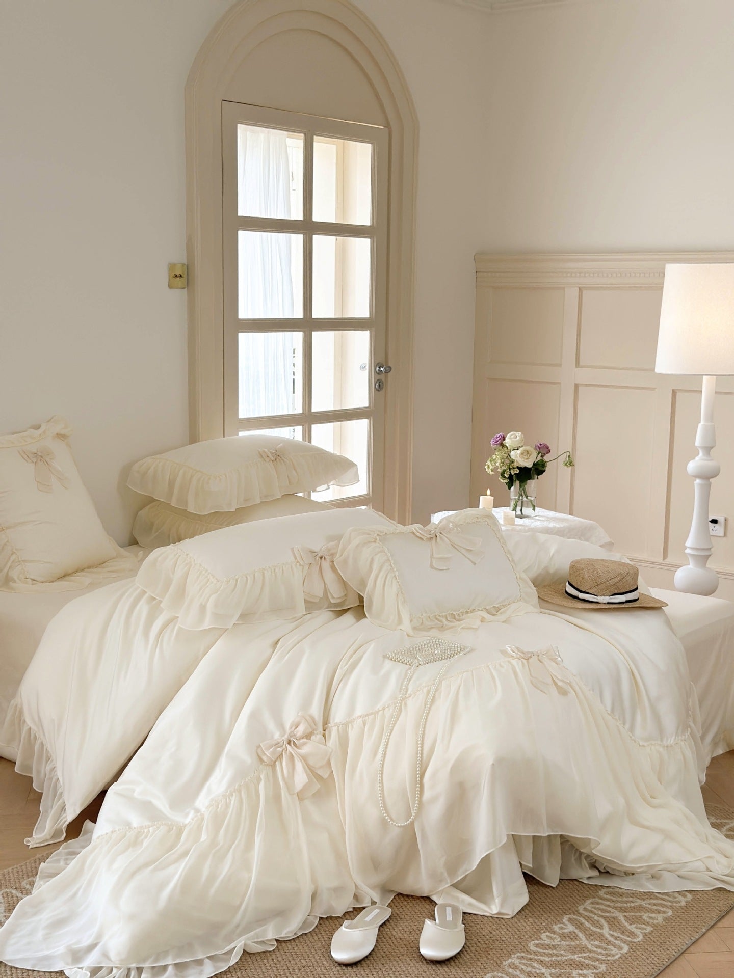  - Ever Lasting - Ribbon Bow Airy Lace Bedding Bundle - Bedding Bundle - Ever Lasting