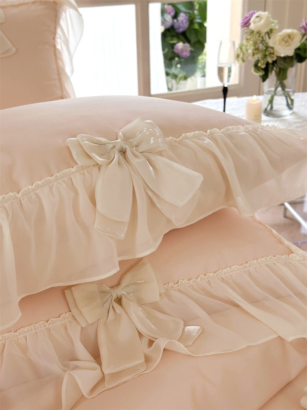  - Ever Lasting - Ribbon Bow Airy Lace Bedding Bundle - Bedding Bundle - Ever Lasting