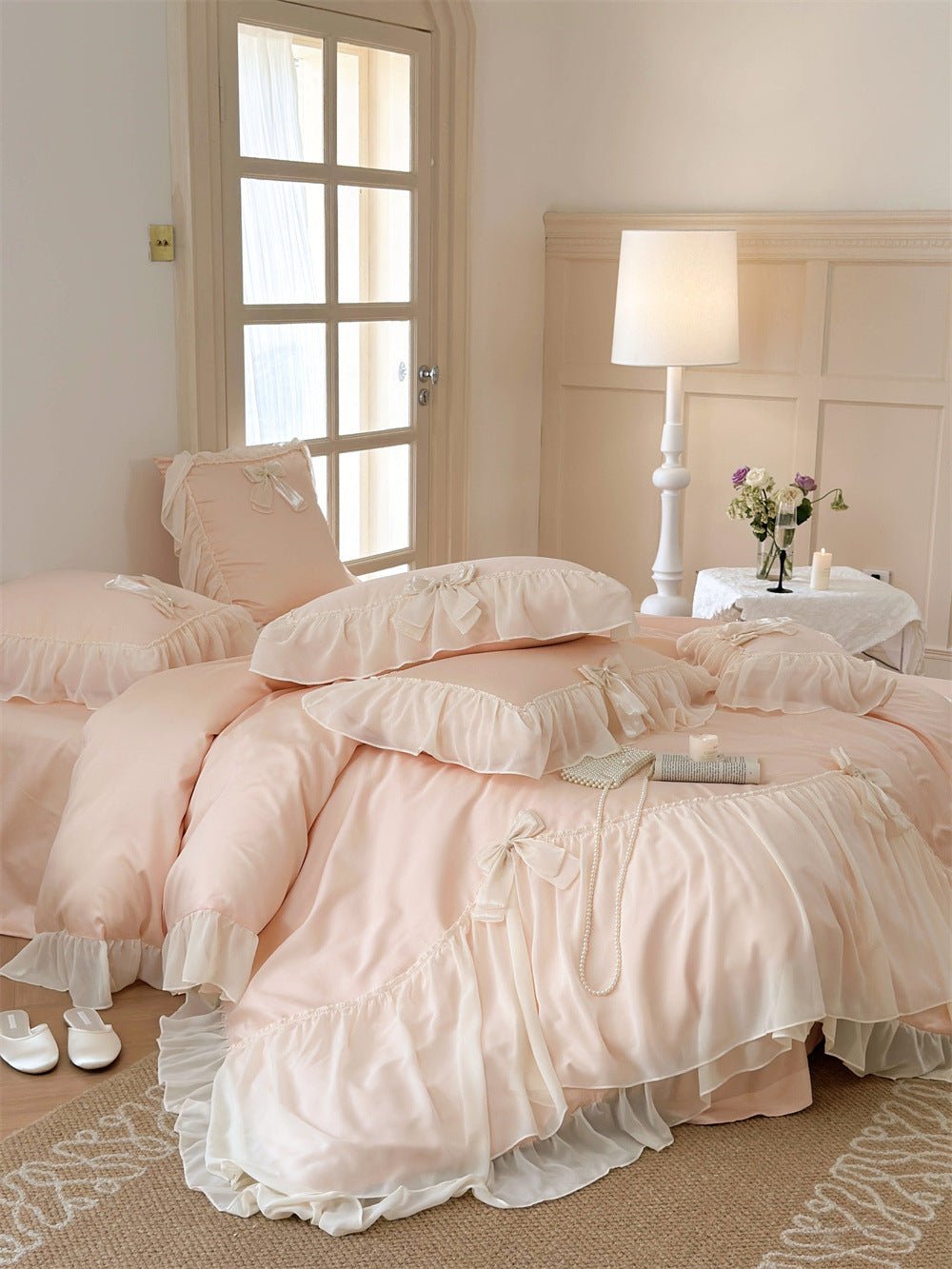  - Ever Lasting - Ribbon Bow Airy Lace Bedding Bundle - Bedding Bundle - Ever Lasting