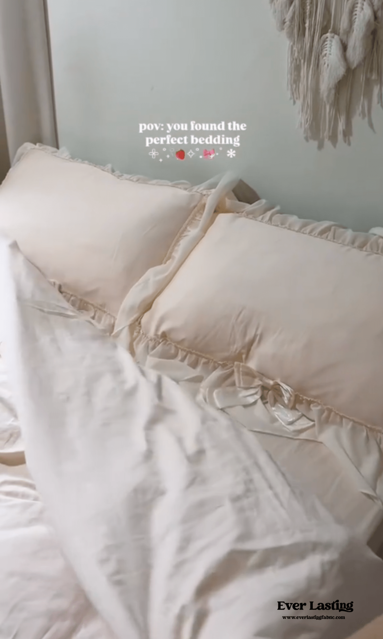  - Ever Lasting - Ribbon Bow Airy Lace Bedding Set / Baby Pink - Bedding Set - Ever Lasting