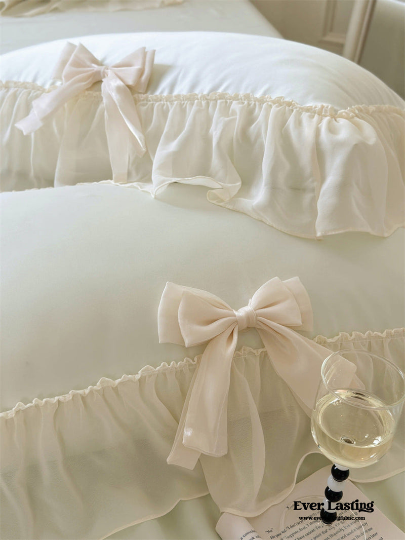 Ribbon Bow Airy Lace Blanket Comforter Set / Baby Pink Blankets