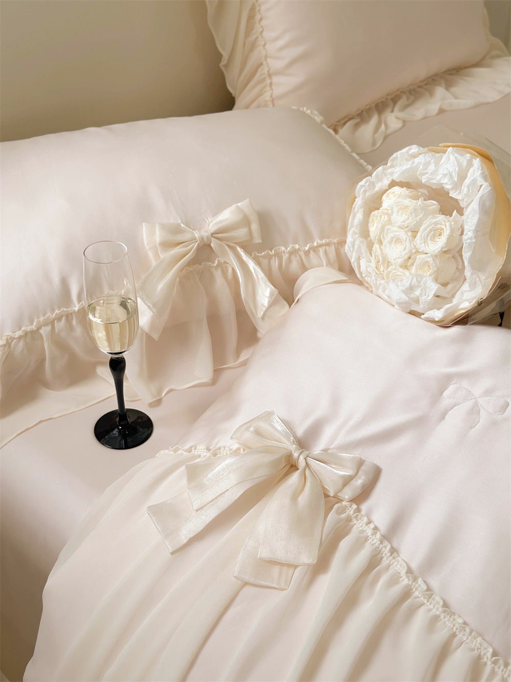  - Ever Lasting - Ribbon Bow Airy Lace Blanket Comforter Set / Baby Pink - Blankets - Ever Lasting